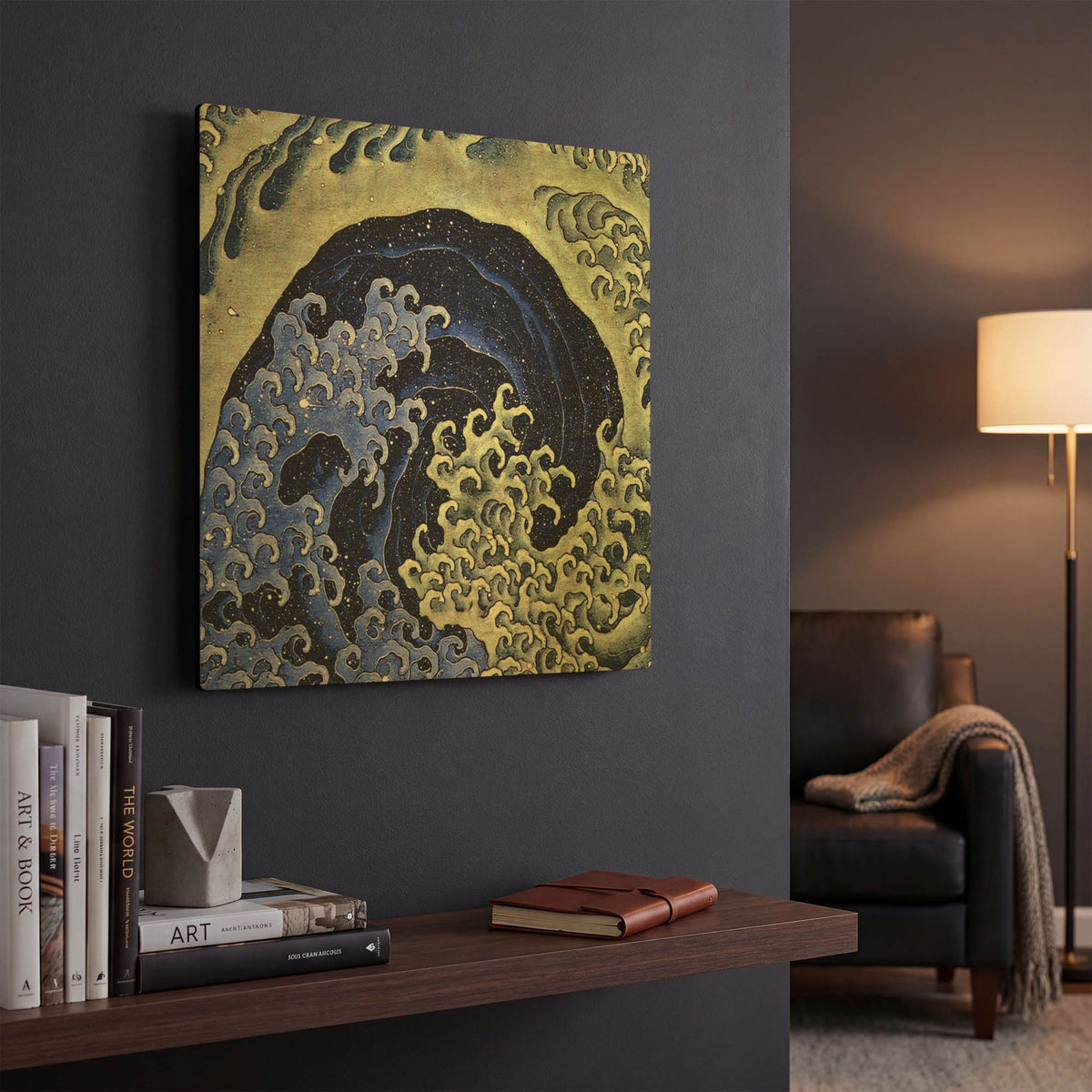 'Feminine Waves (Menami)' By LUXE Gold Metal Wall Art