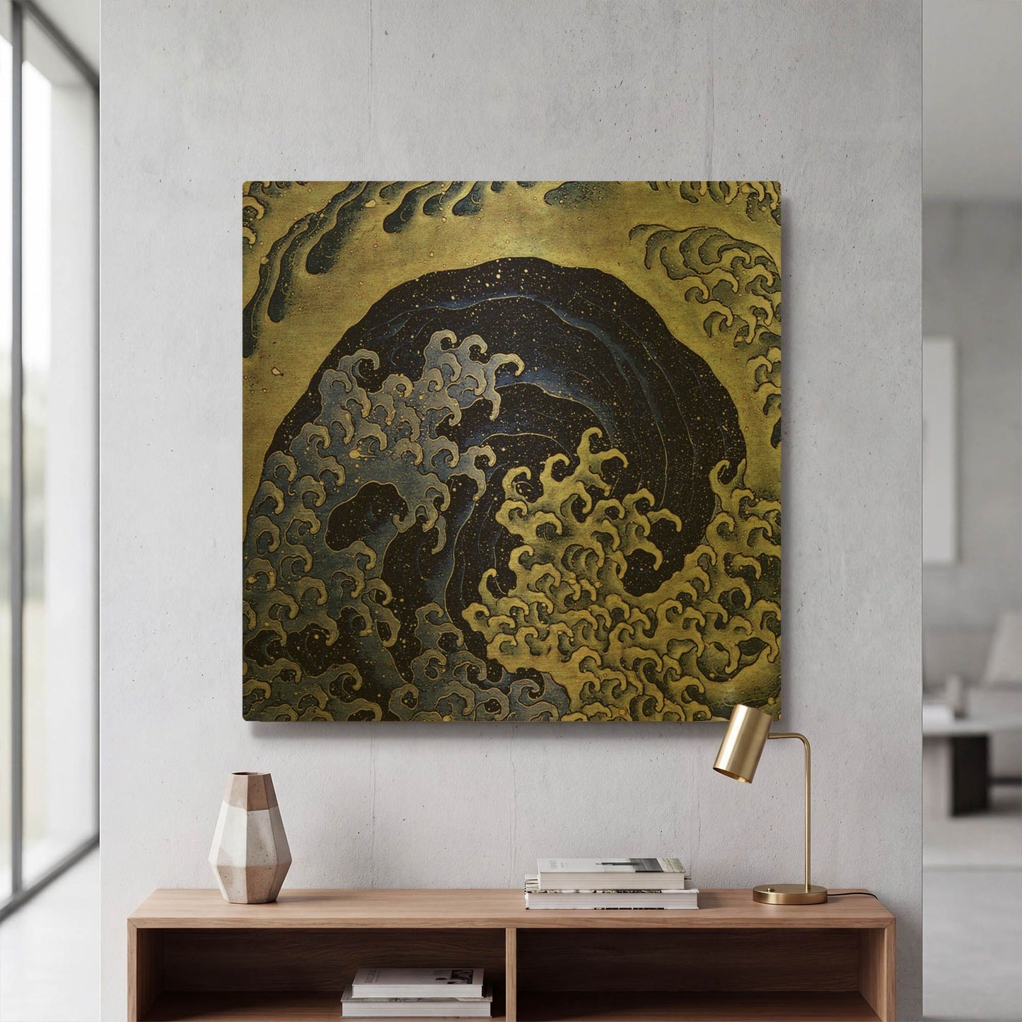 'Feminine Waves (Menami)' By LUXE Gold Metal Wall Art