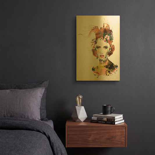 'The Queen' By Giulio Lurissevich Gold Metal Wall Art