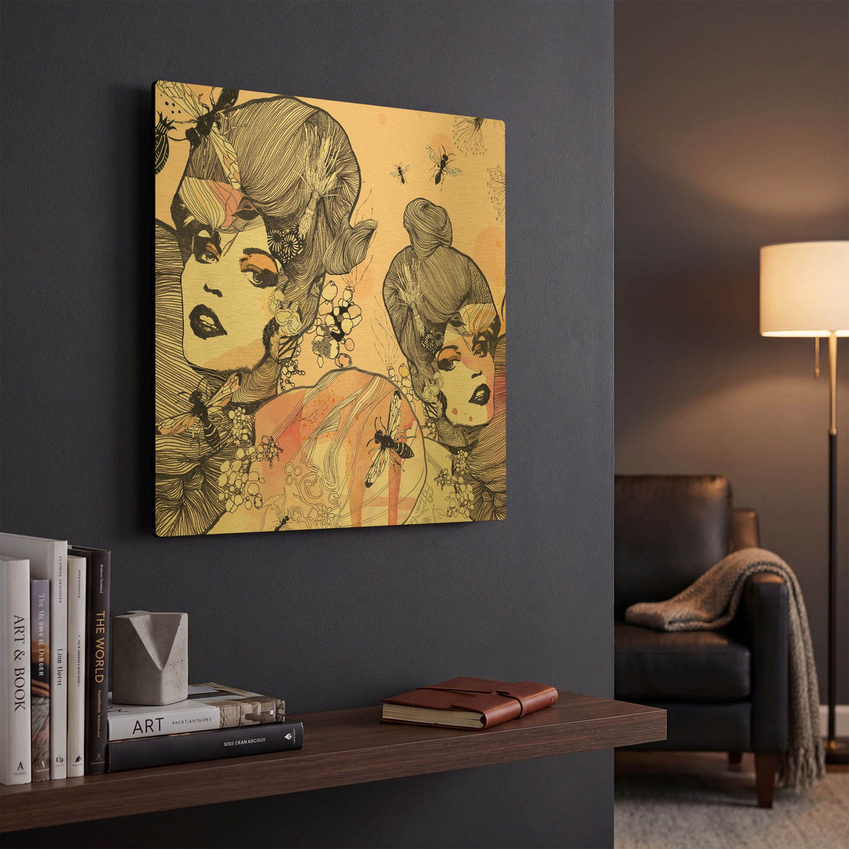 'Wasp' By Giulio Lurissevich Gold Metal Wall Art