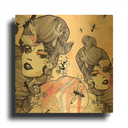 'Wasp' By Giulio Lurissevich Gold Metal Wall Art