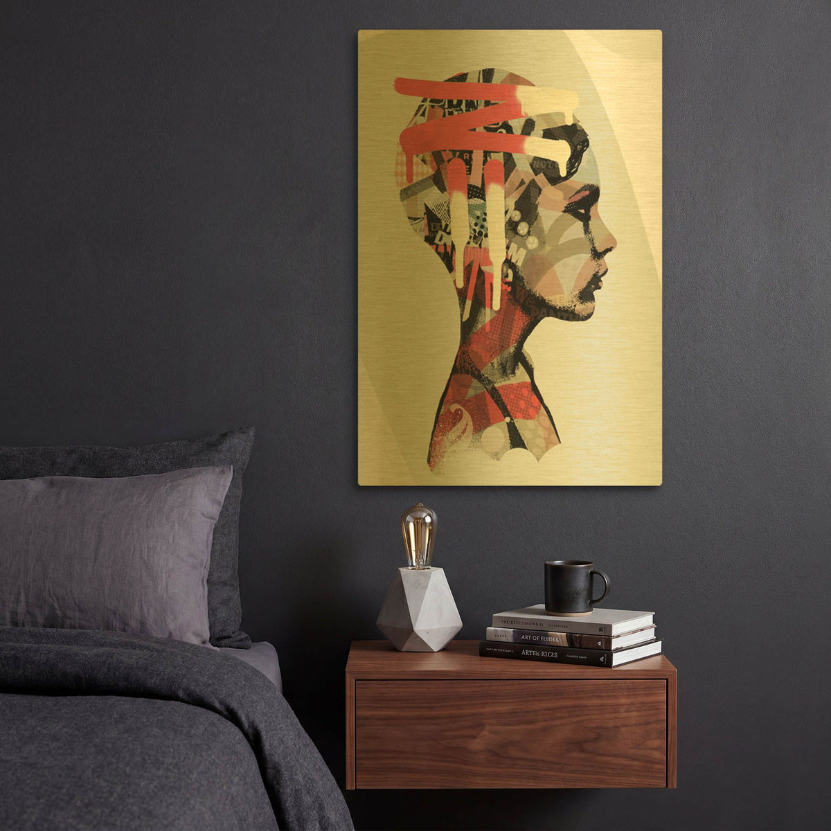 'Zeta' By Giulio Lurissevich Gold Metal Wall Art