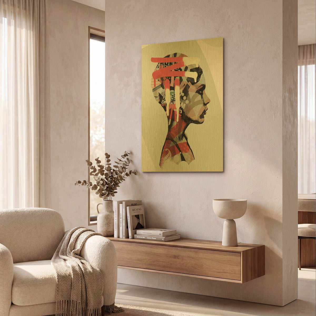 'Zeta' By Giulio Lurissevich Gold Metal Wall Art
