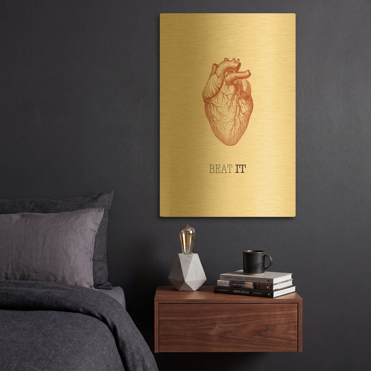 'Beat It' By GraphINC Gold Metal Wall Art