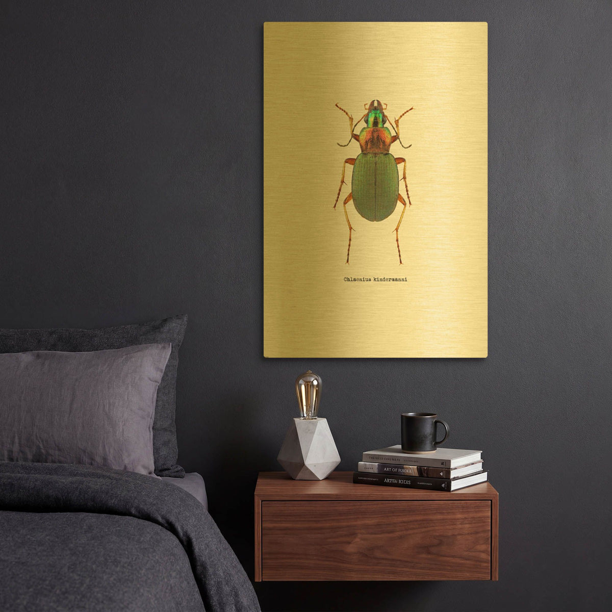 'Beetle Green' By GraphINC Gold Metal Wall Art