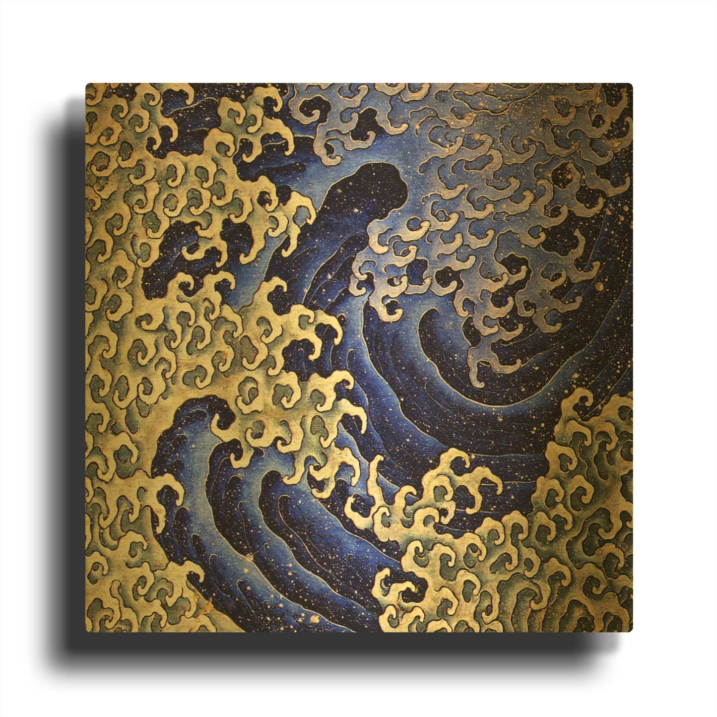 'Masculine Waves (Onami)' By LUXE Gold Metal Wall Art