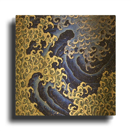 'Masculine Waves (Onami)' By LUXE Gold Metal Wall Art