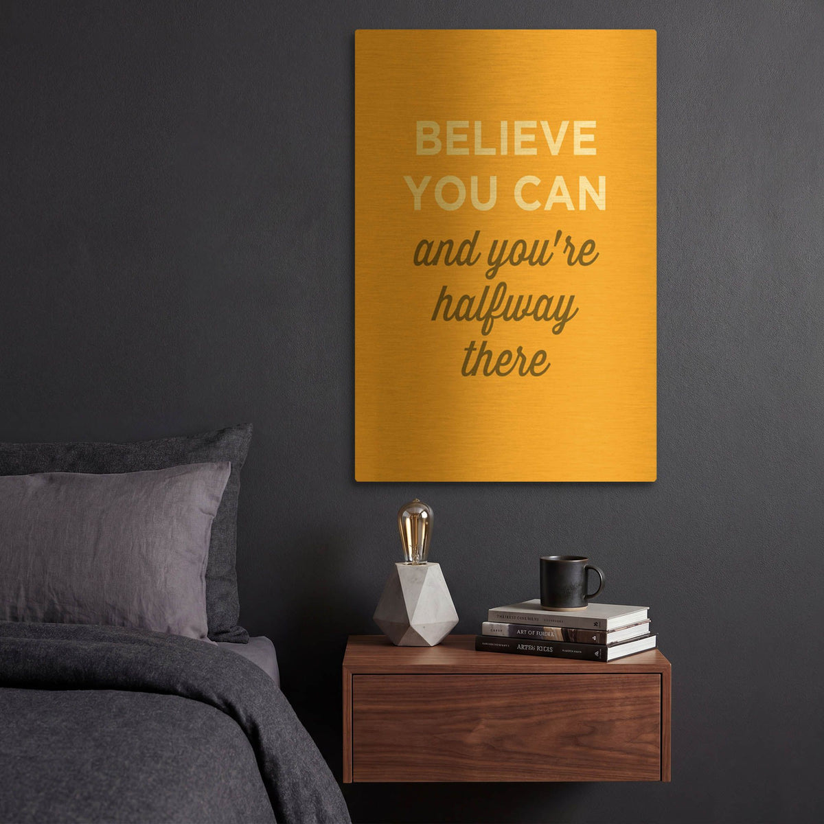 'Believe You Can' By GraphINC Gold Metal Wall Art