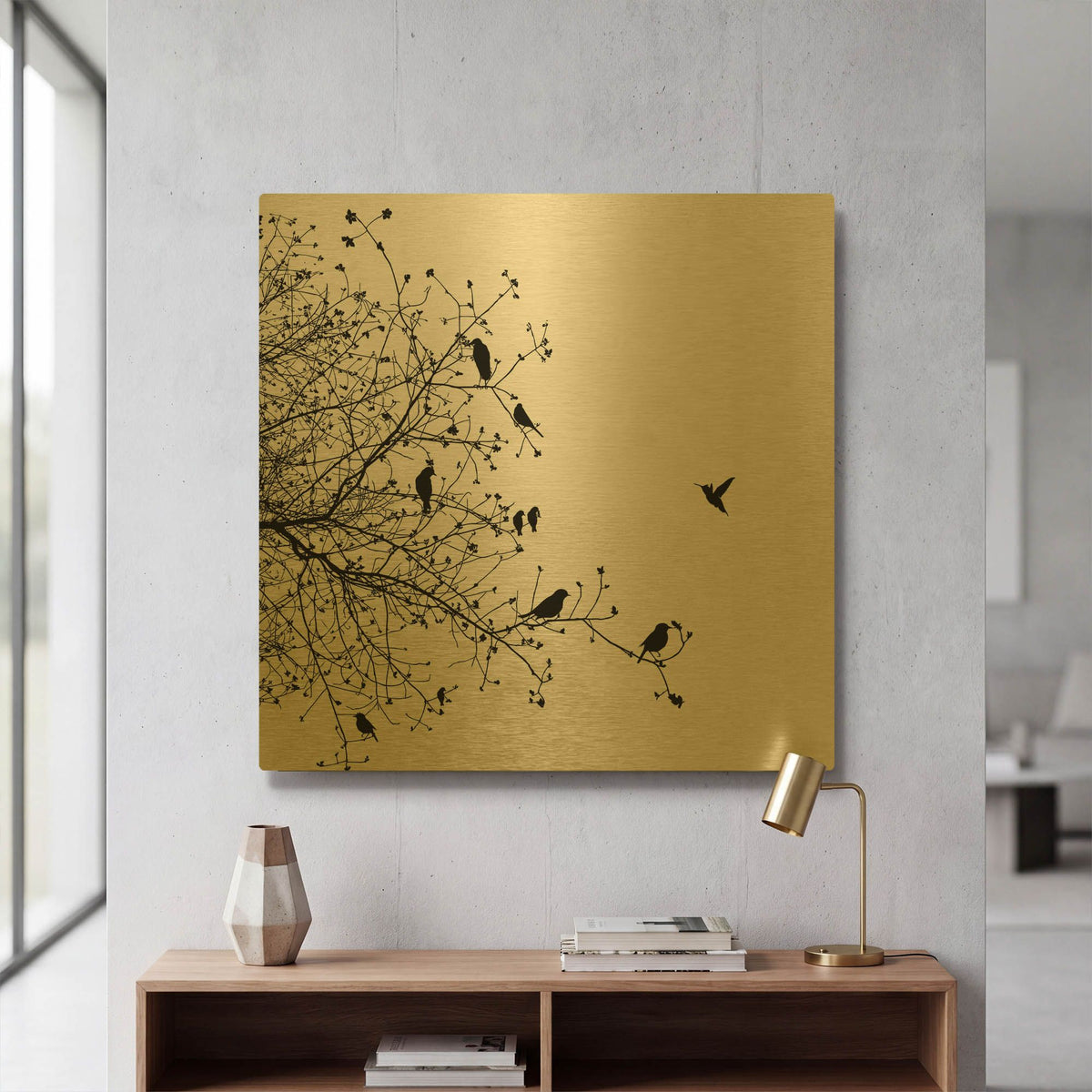 'Bird I' By GraphINC Gold Metal Wall Art
