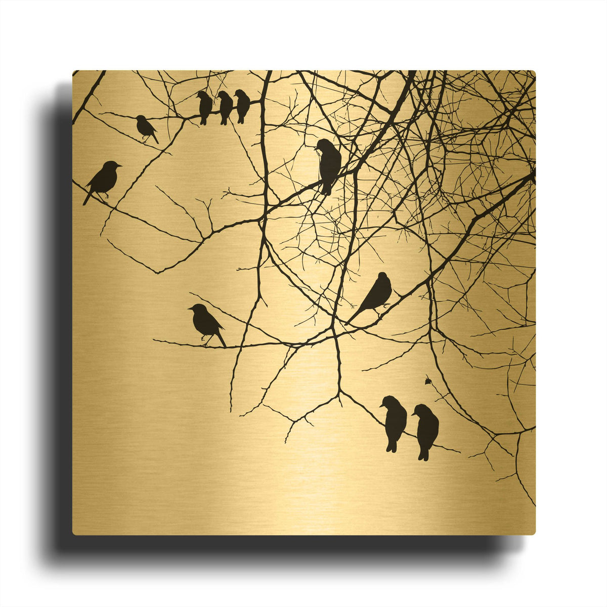 'Bird II' By GraphINC Gold Metal Wall Art