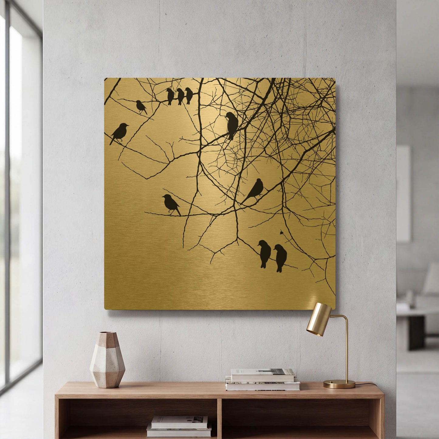 'Bird II' By GraphINC Gold Metal Wall Art