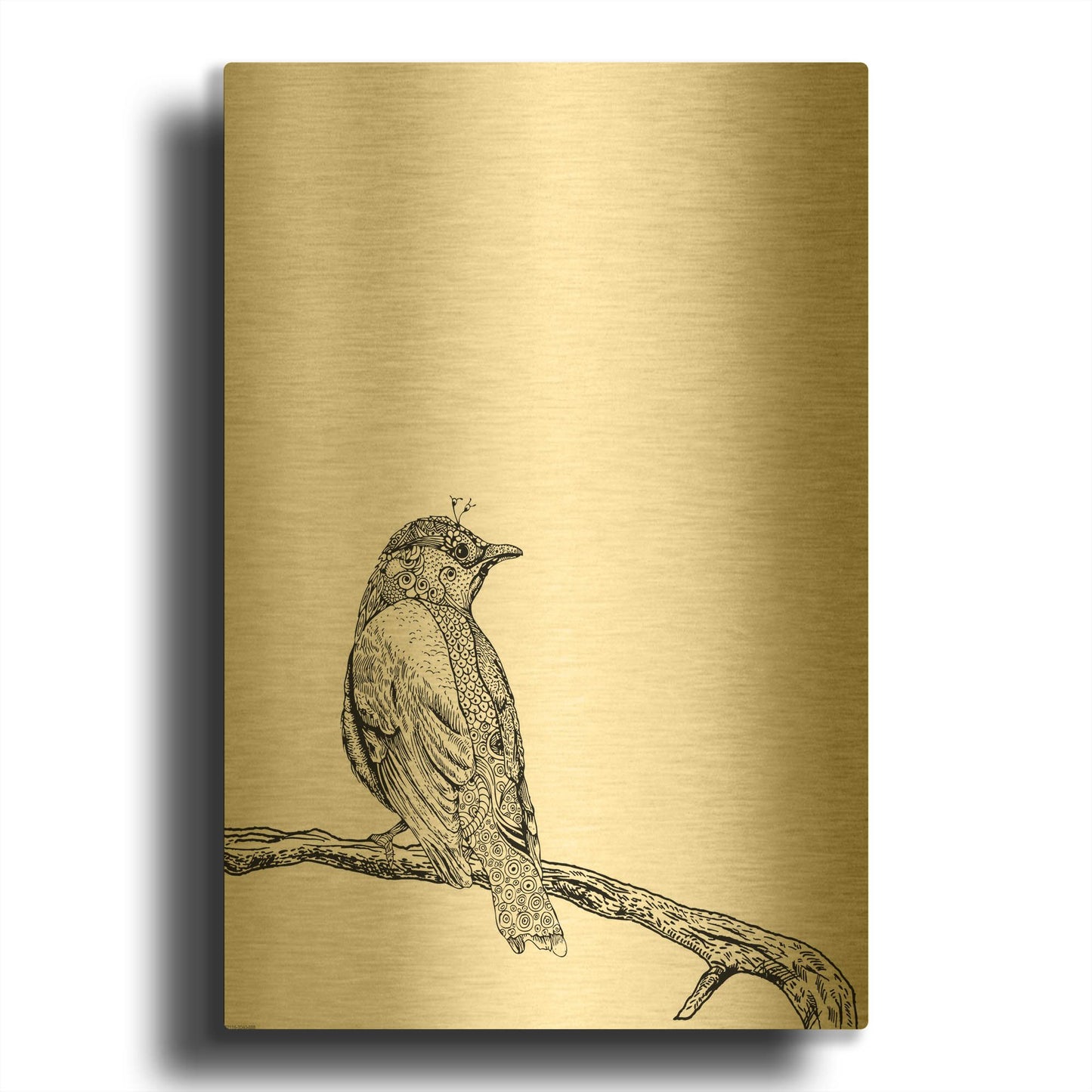 'Bird III' By GraphINC Gold Metal Wall Art