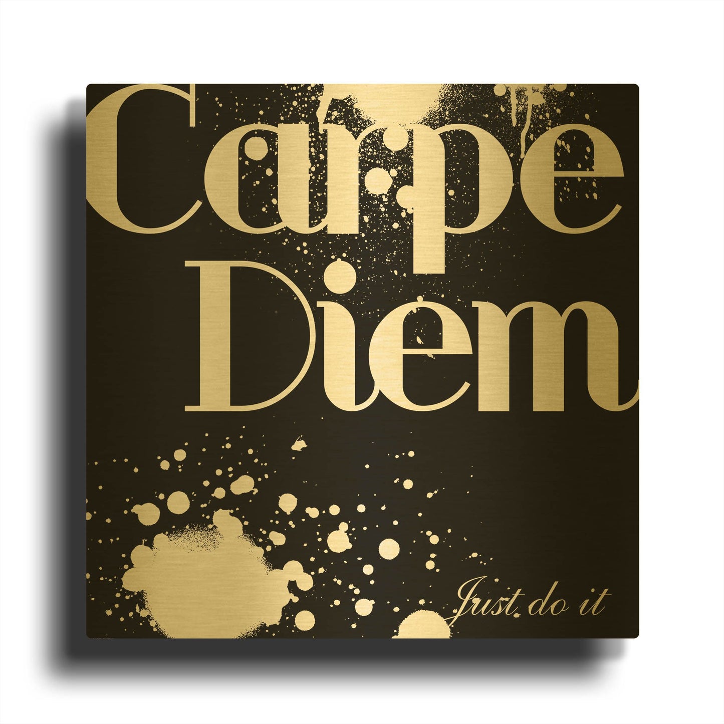 'Carpe Diem' By GraphINC Gold Metal Wall Art