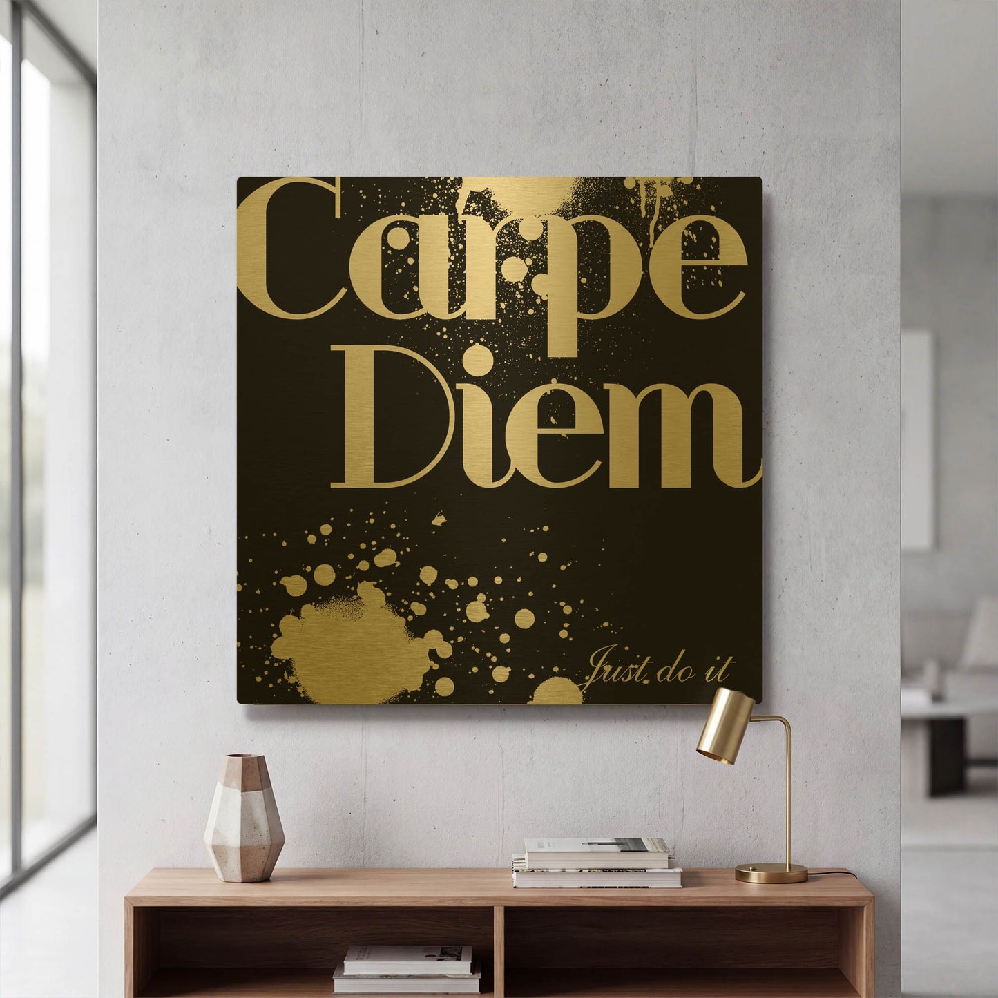 'Carpe Diem' By GraphINC Gold Metal Wall Art