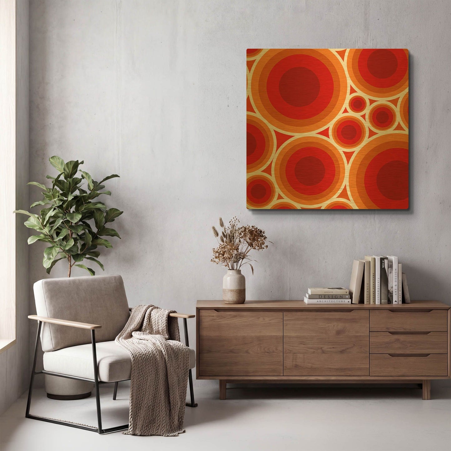'Circles 1' By GraphINC Gold Metal Wall Art