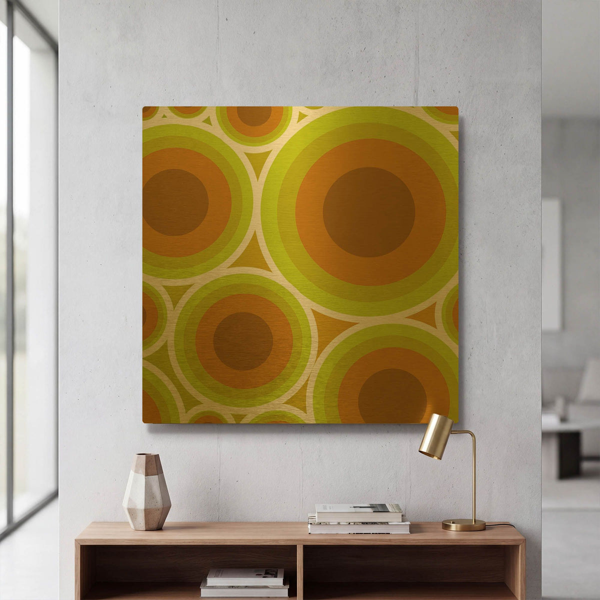 'Circles 2' By GraphINC Gold Metal Wall Art