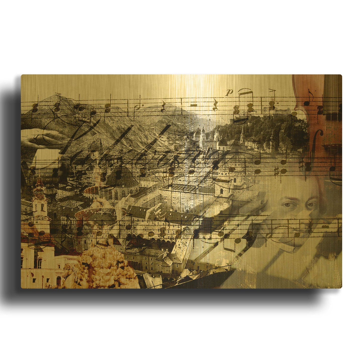 'Classical Music' By GraphINC Gold Metal Wall Art