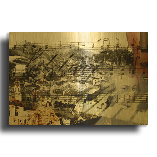 'Classical Music' By GraphINC Gold Metal Wall Art