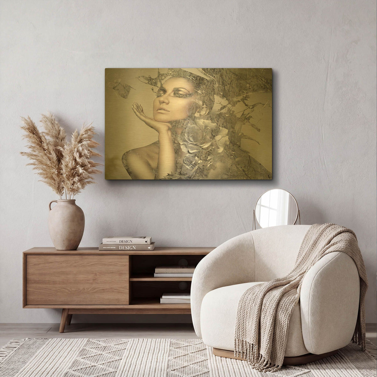 'Cool Grey' By GraphINC Gold Metal Wall Art