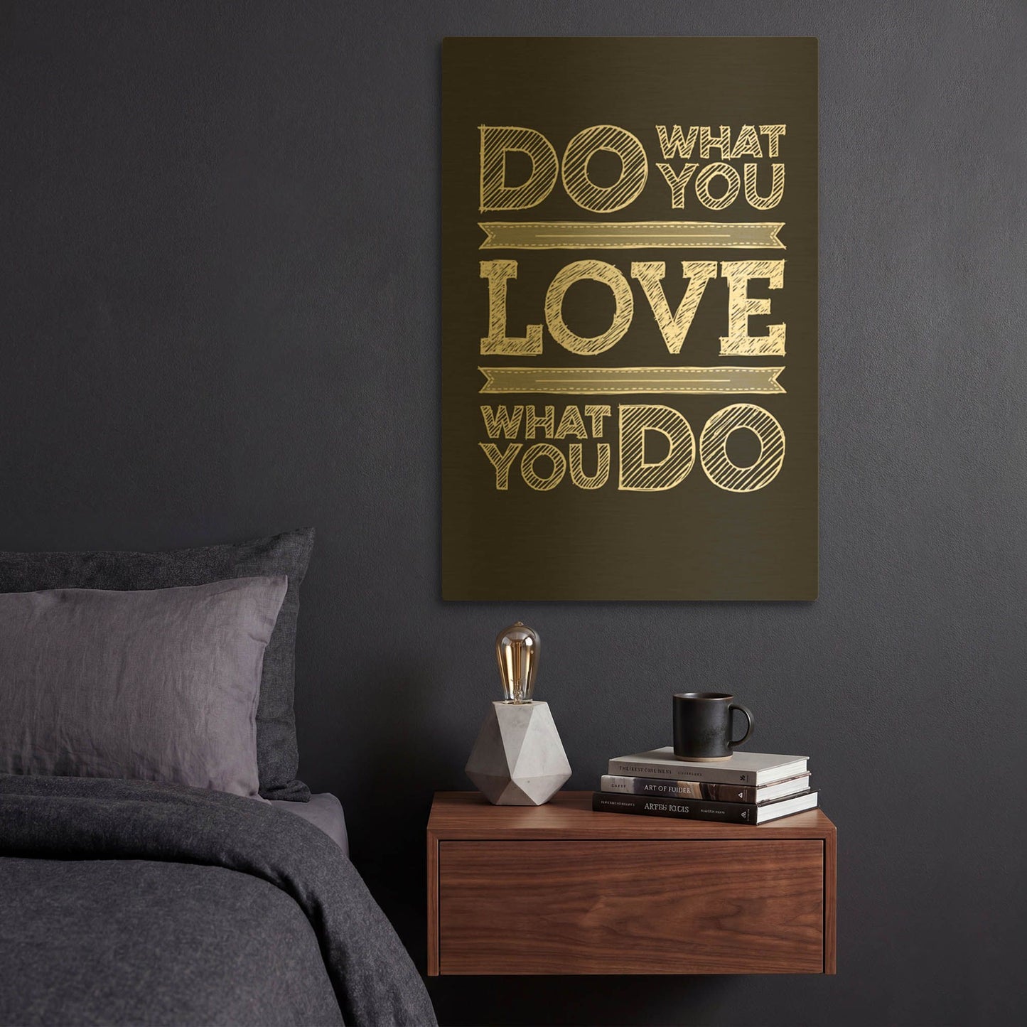 'Do What You Love' By GraphINC Gold Metal Wall Art