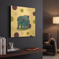 'Elephant Blue' By GraphINC Gold Metal Wall Art