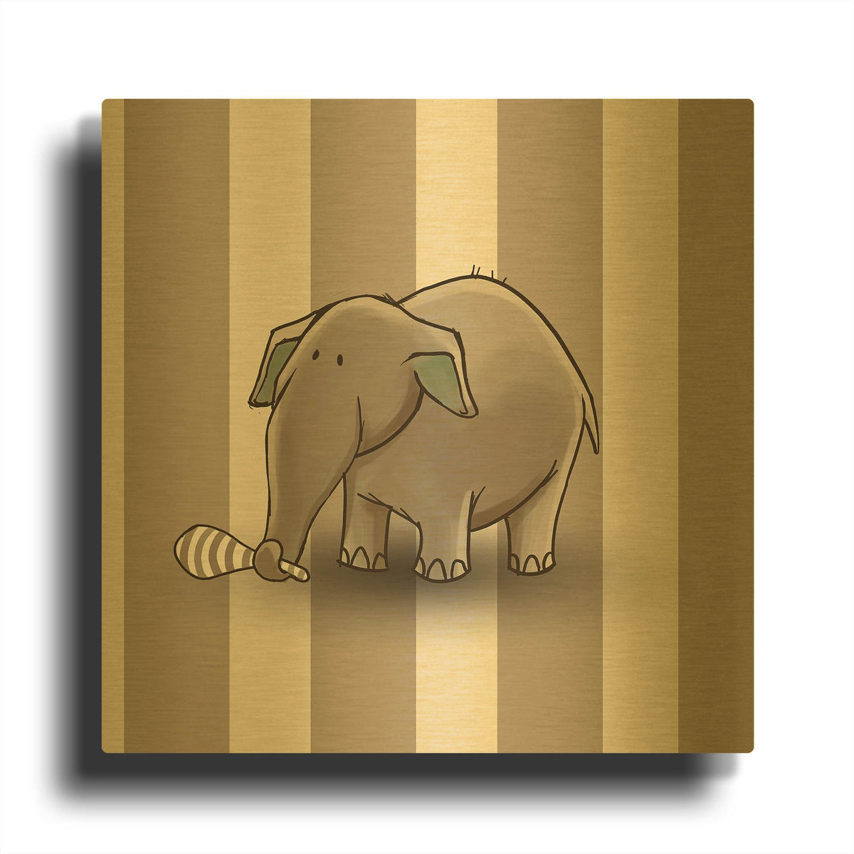 'Elephant Brown' By GraphINC Gold Metal Wall Art