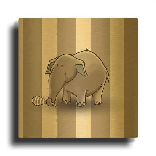 'Elephant Brown' By GraphINC Gold Metal Wall Art