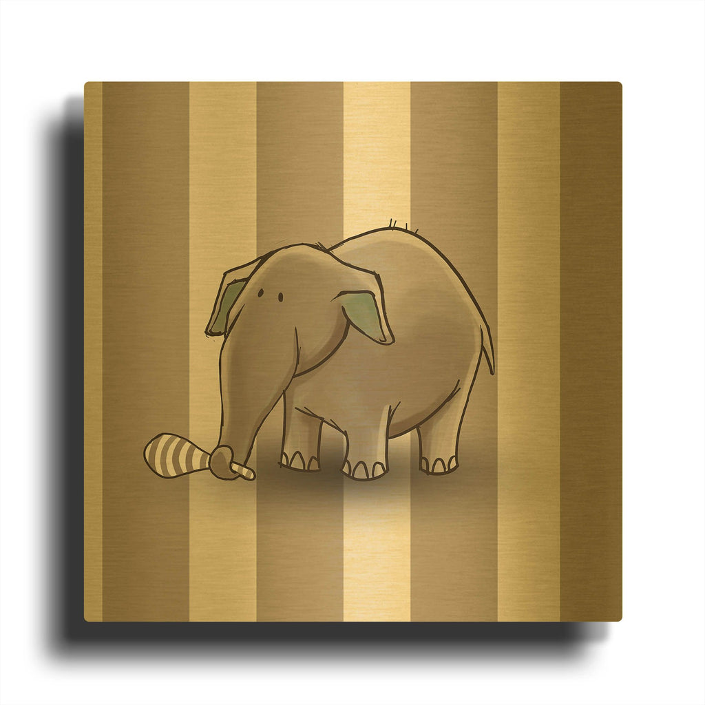 'Elephant Brown' By GraphINC Gold Metal Wall Art