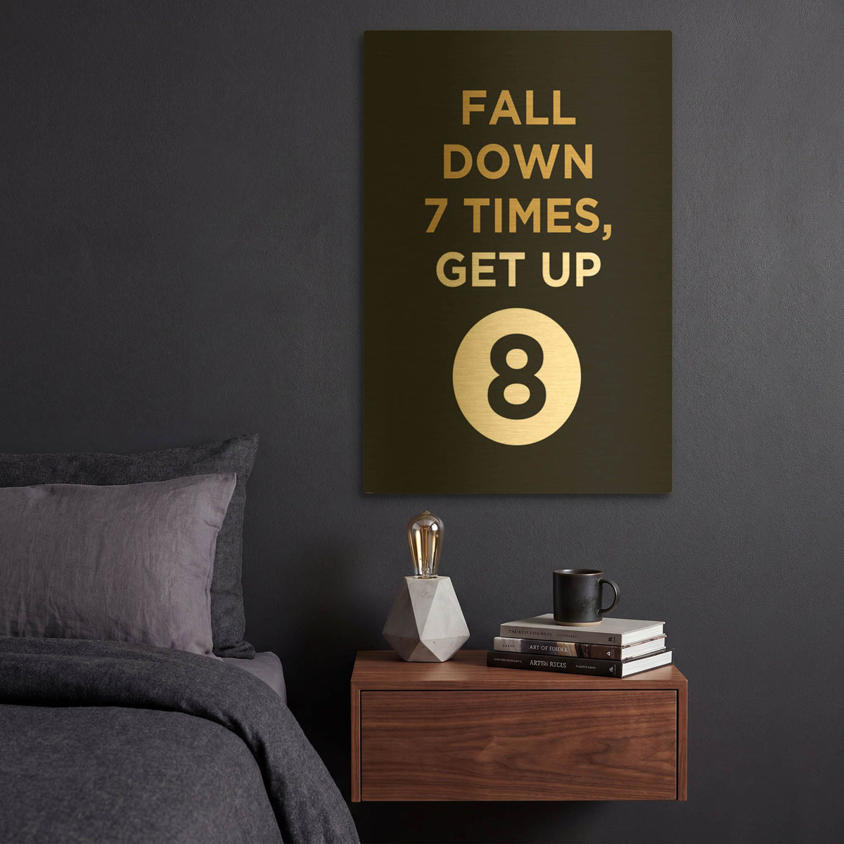 'Fall Down' By GraphINC Gold Metal Wall Art