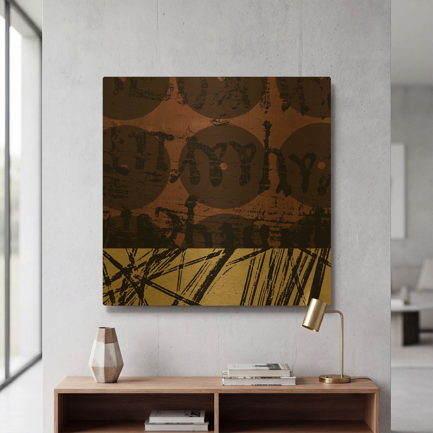 'Fibers 1' By GraphINC Gold Metal Wall Art