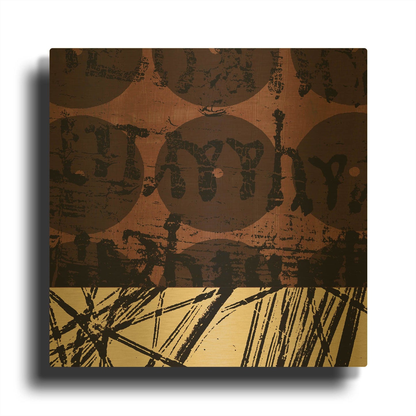 'Fibers 1' By GraphINC Gold Metal Wall Art