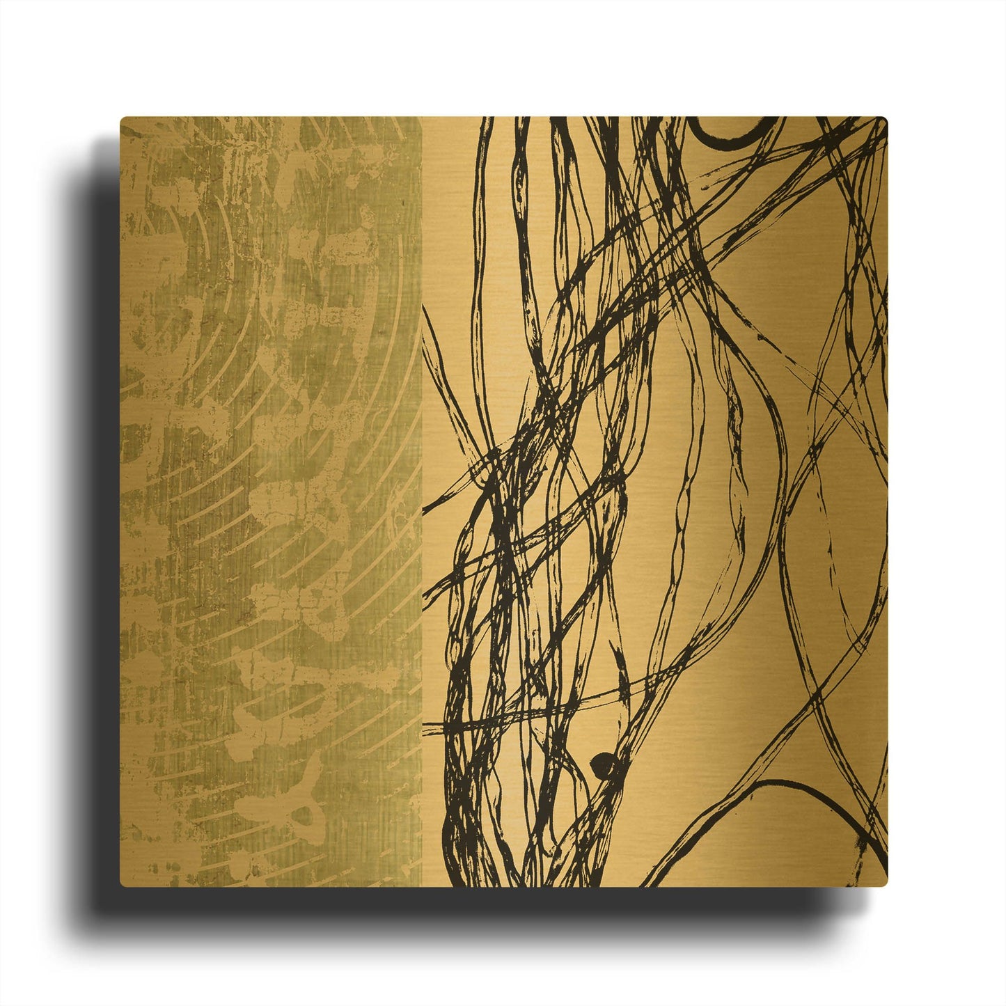 'Fibers 2' By GraphINC Gold Metal Wall Art