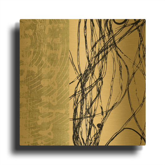 'Fibers 2' By GraphINC Gold Metal Wall Art