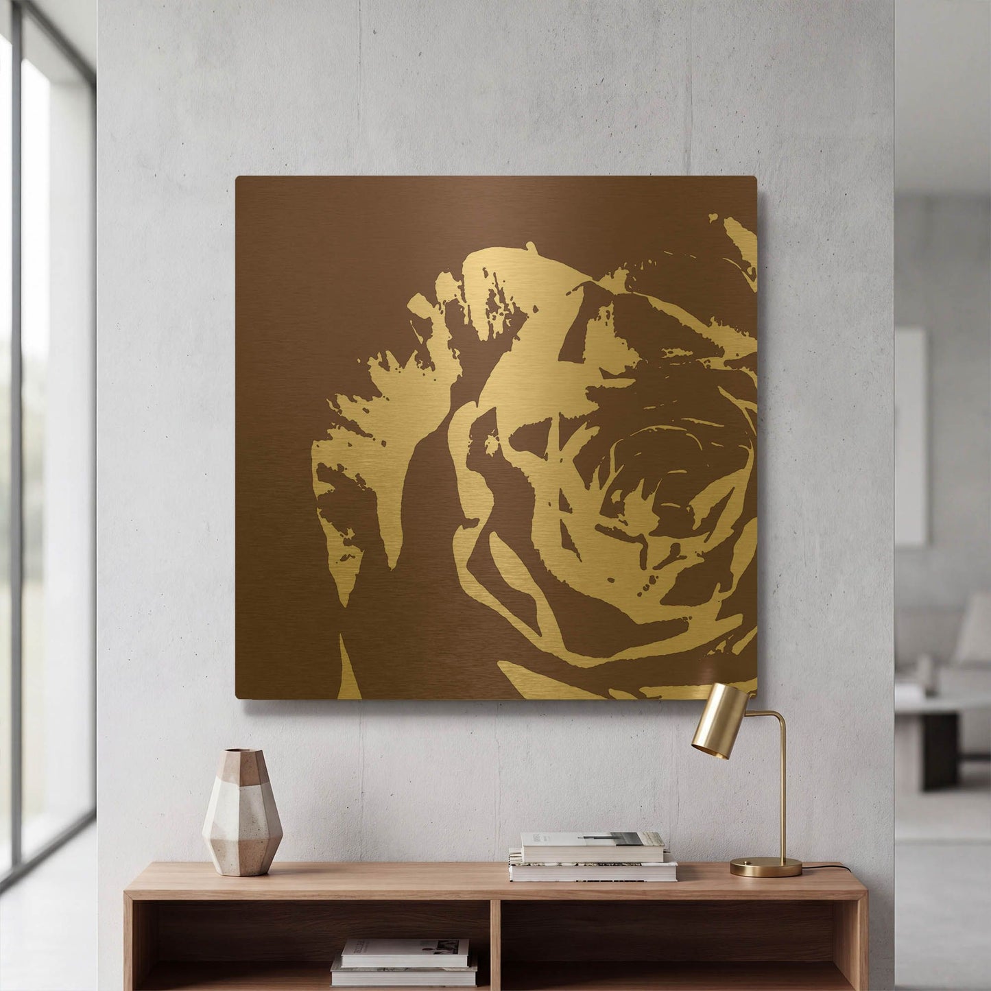 'Flower I' By GraphINC Gold Metal Wall Art