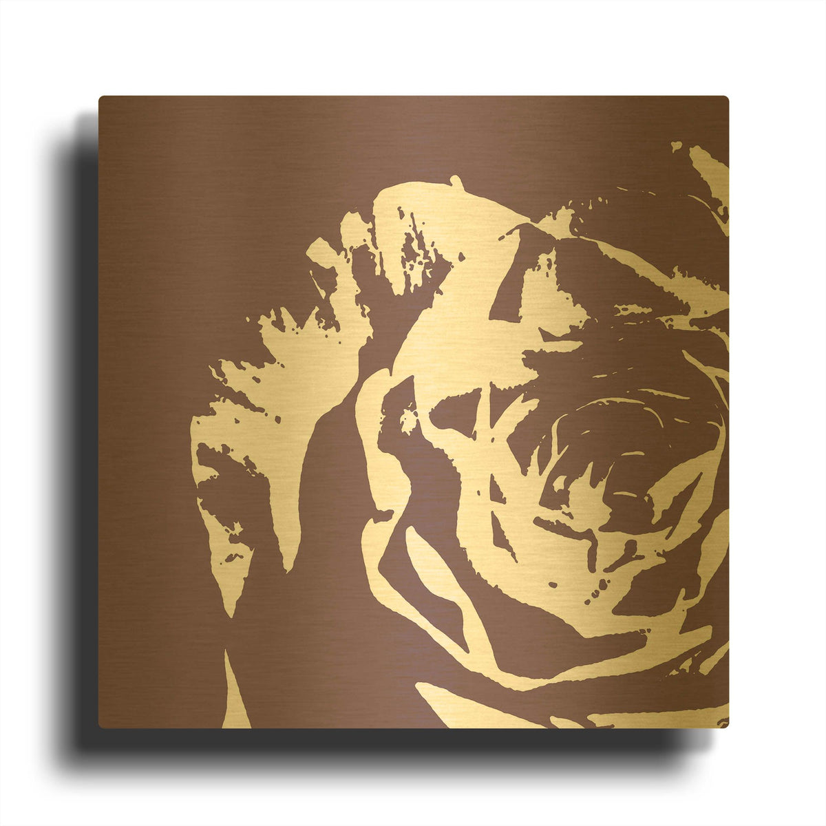 'Flower I' By GraphINC Gold Metal Wall Art