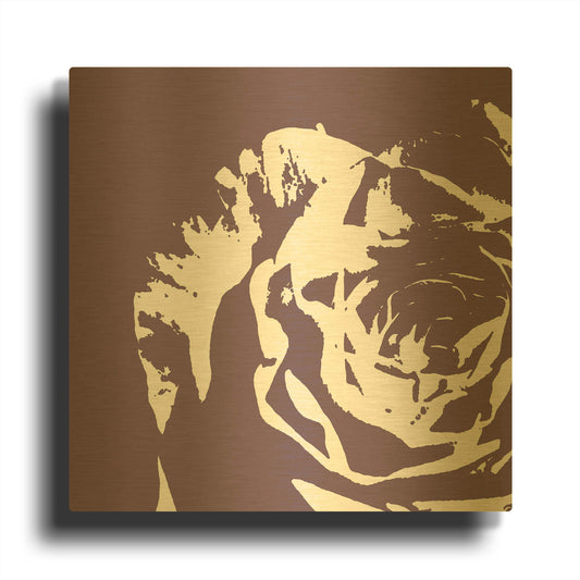 'Flower I' By GraphINC Gold Metal Wall Art
