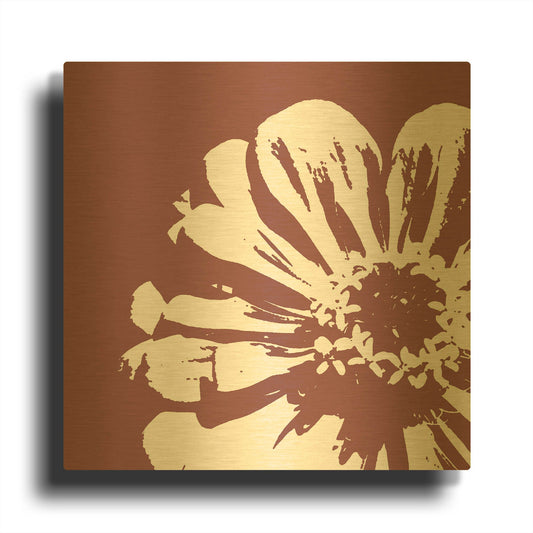 'Flower II' By GraphINC Gold Metal Wall Art