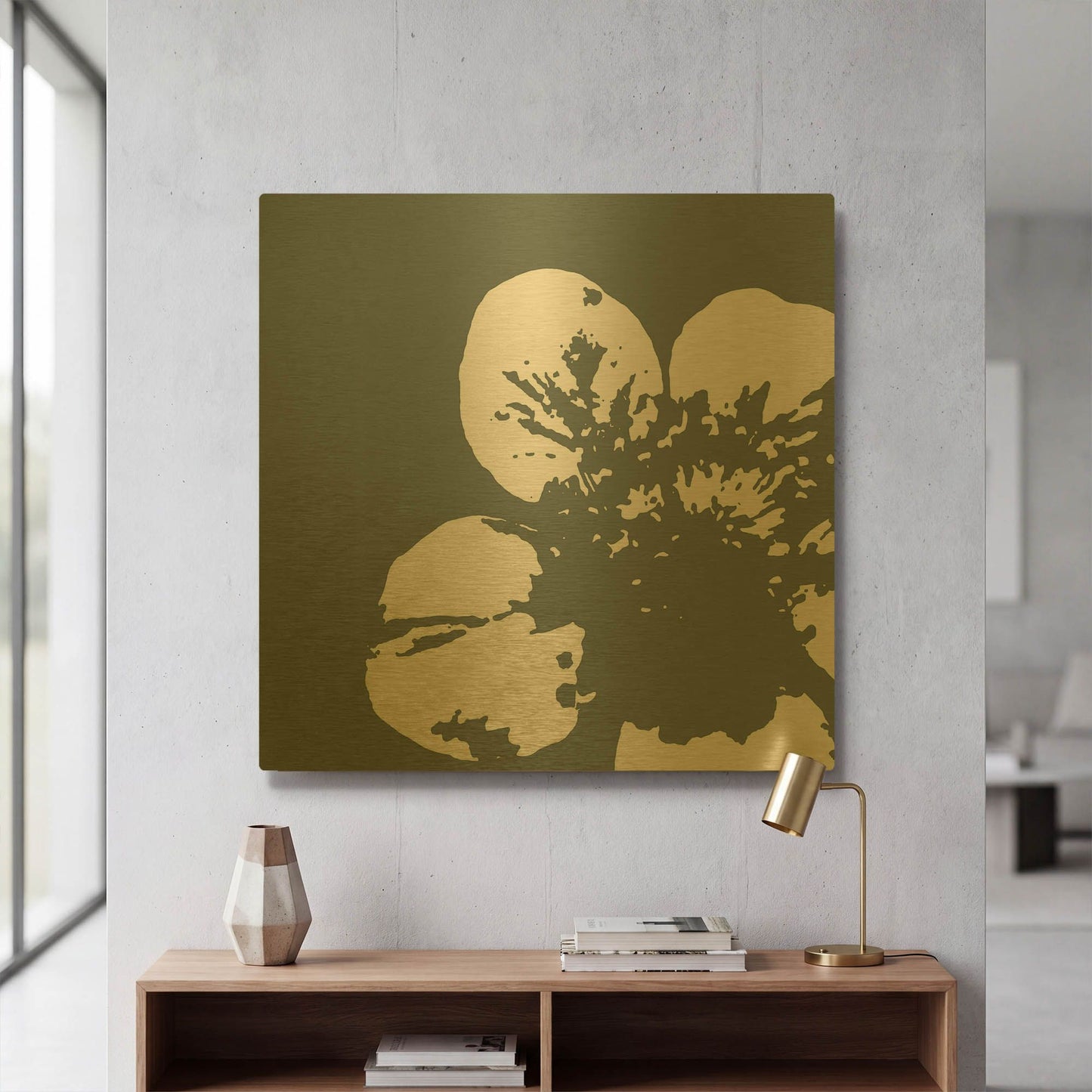 'Flower III' By GraphINC Gold Metal Wall Art