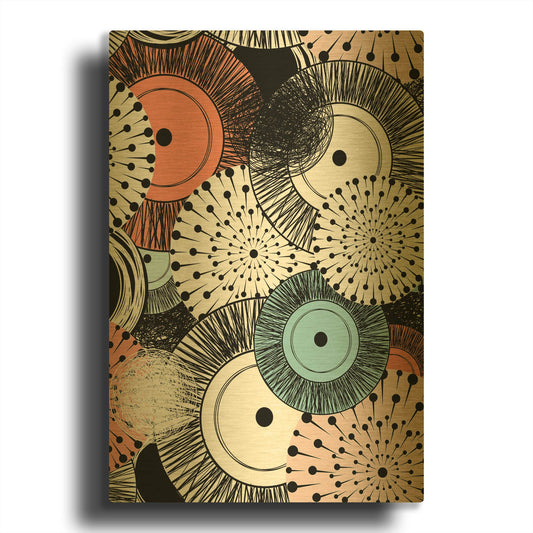 'Flowers and Design' By GraphINC Gold Metal Wall Art