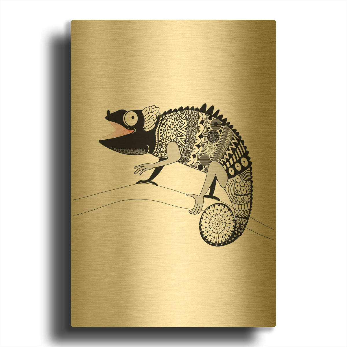 'Gecko' By GraphINC Gold Metal Wall Art