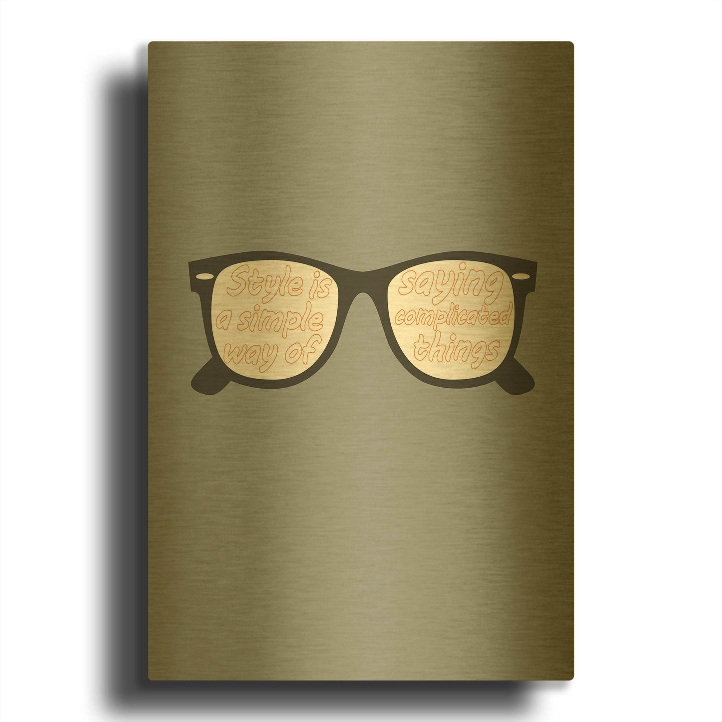 'Glasses' By GraphINC Gold Metal Wall Art
