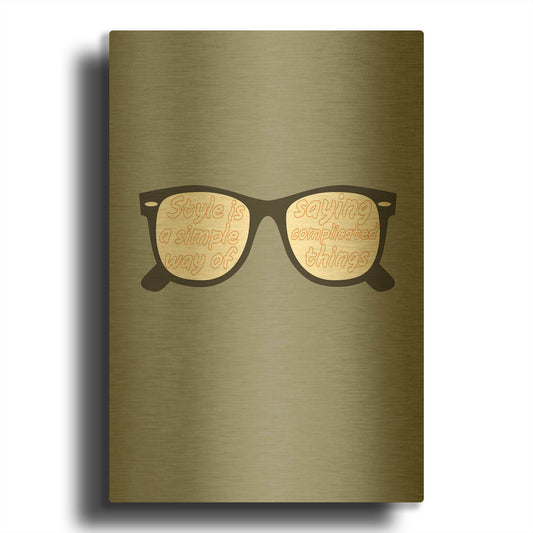 'Glasses' By GraphINC Gold Metal Wall Art