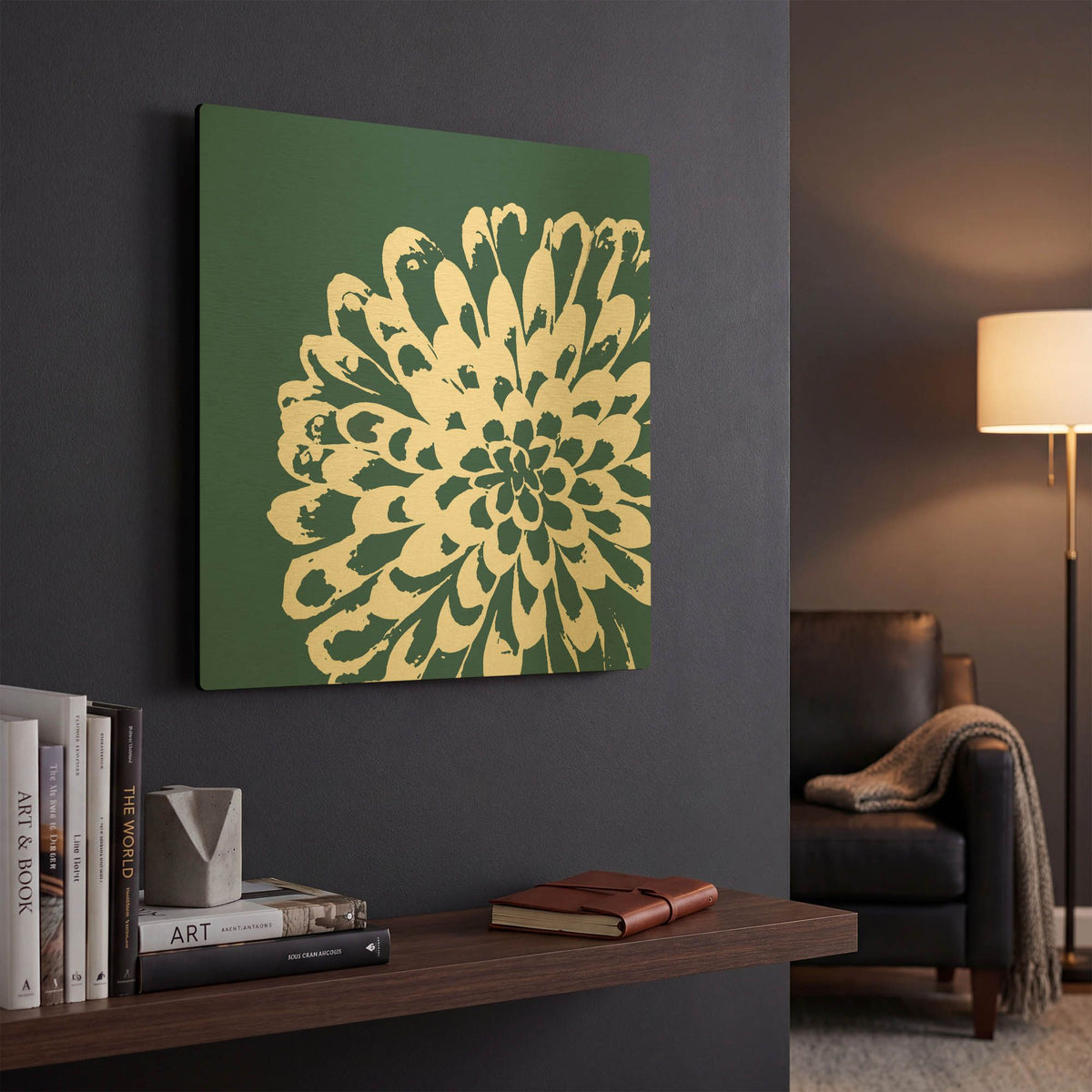 'Graphic Flower 1' By GraphINC Gold Metal Wall Art