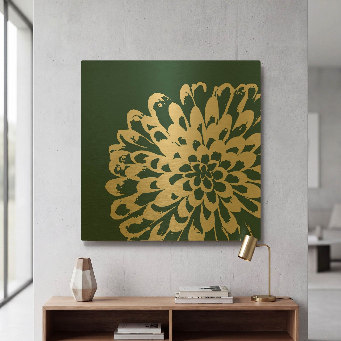 'Graphic Flower 1' By GraphINC Gold Metal Wall Art
