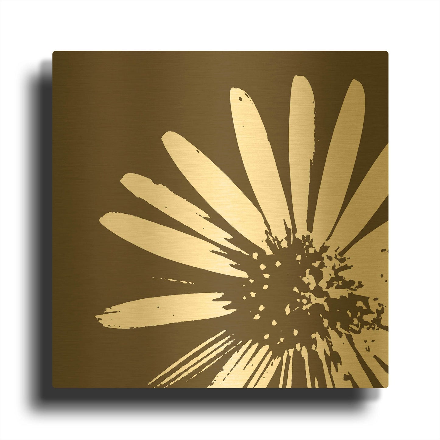 'Graphic Flower 2' By GraphINC Gold Metal Wall Art