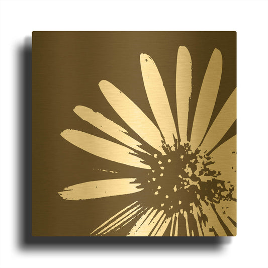 'Graphic Flower 2' By GraphINC Gold Metal Wall Art