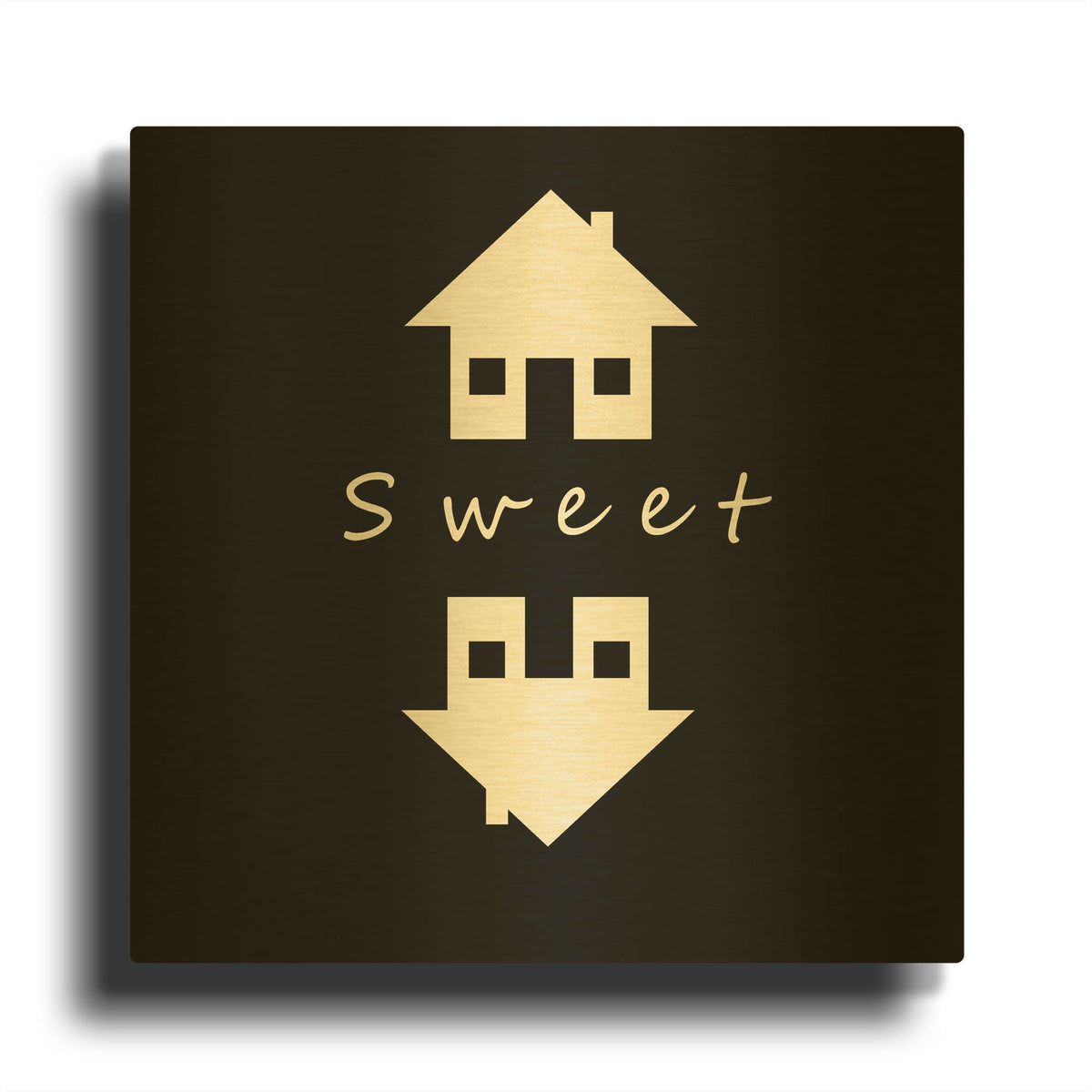 'Home Sweet Home' By GraphINC Gold Metal Wall Art