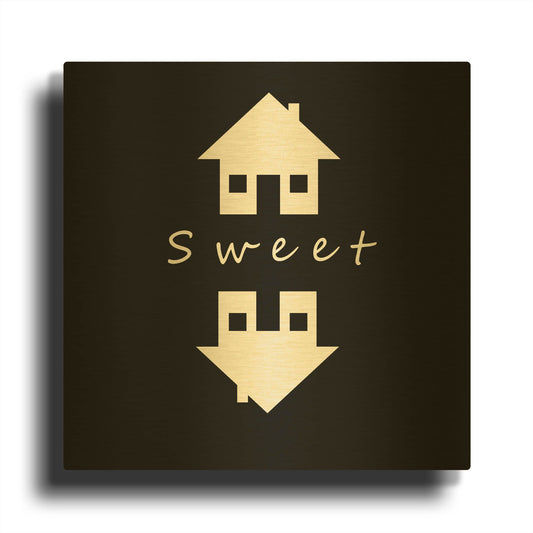 'Home Sweet Home' By GraphINC Gold Metal Wall Art