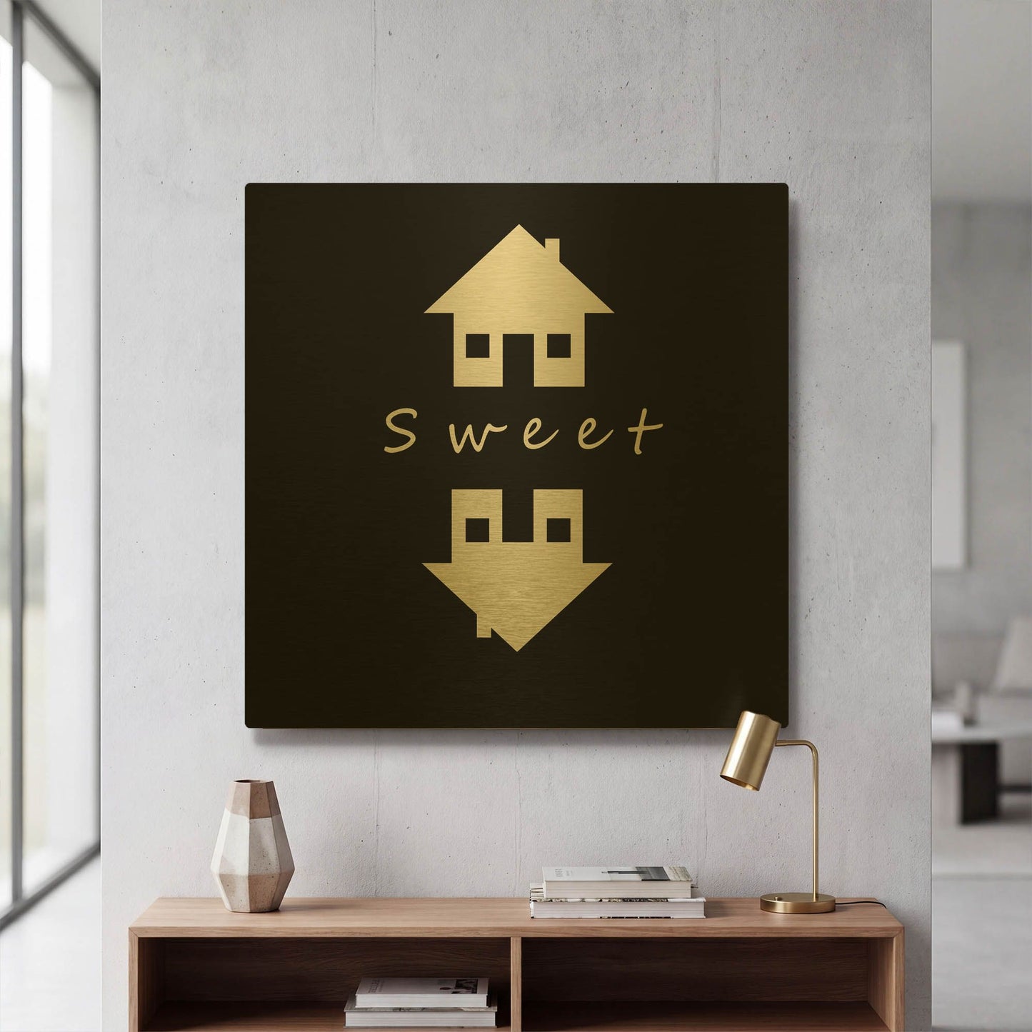'Home Sweet Home' By GraphINC Gold Metal Wall Art