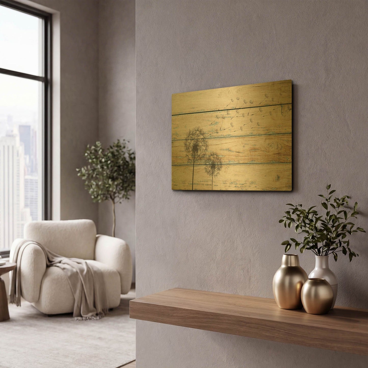 'Tanpopo' By LUXE Gold Metal Wall Art